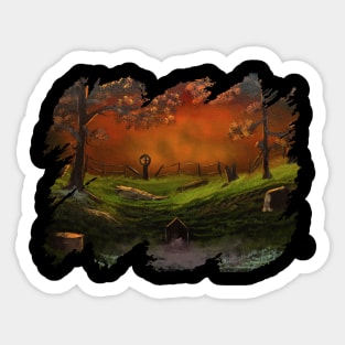 Autumn Graveyard Sticker